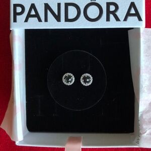 Authentic Pandora Round Sparkle Stud Earrings.NWOT.